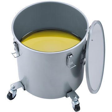 Fryer Grease Bucket, 16 Gal Oil Caddy With Casters & Lid