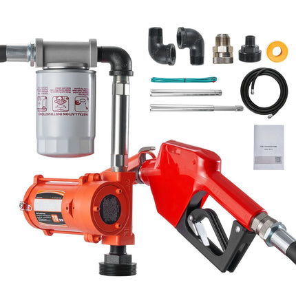 Fuel Transfer Pump 12V 10 GPM, Auto Shut-Off Nozzle