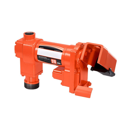 Fuel Transfer Pump 12V, 20 GPM, Manual Nozzle, Hose