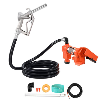 Fuel Transfer Pump, 12V DC 16 GPM With Manual Nozzle