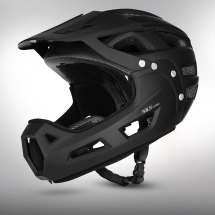 Full-Face Helmet, Black, Detachable Chin Guard, L 58–61 cm