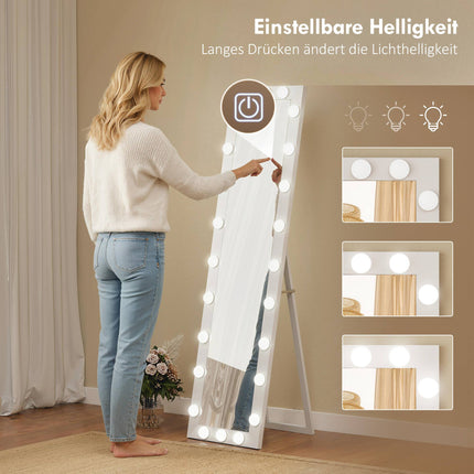 Full-Length Mirror 150x40 cm with LED Lights, 3 Light Modes