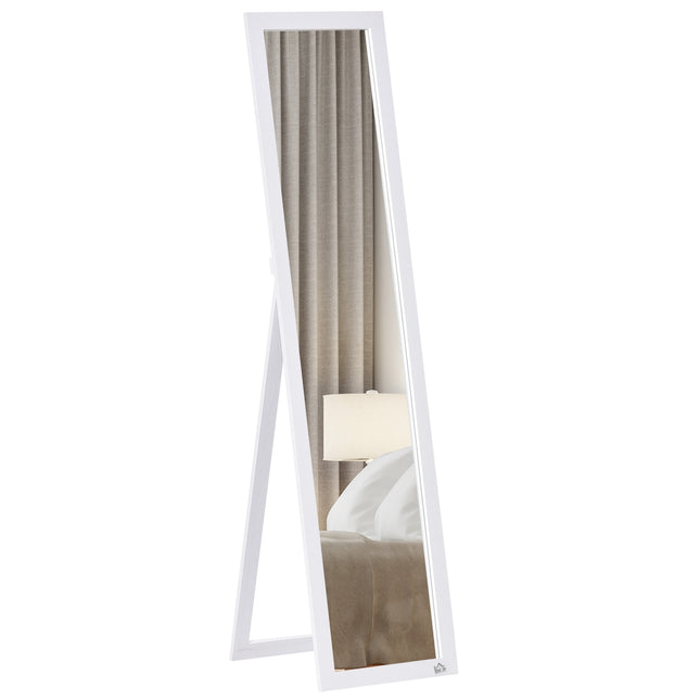 Full-length mirror 154x37cm with stand - white frame
