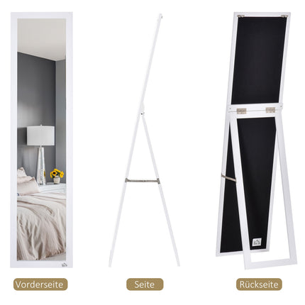 Full-length mirror 154x37cm with stand - white frame