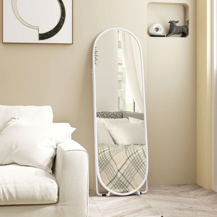 Oval full-length mirror - 160x40 cm Wall mirror with stand