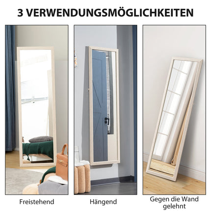 Full-Length Mirror, 160x50 cm, Rectangular, White Frame