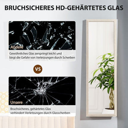 Full-Length Mirror, 160x50 cm, Rectangular, White Frame