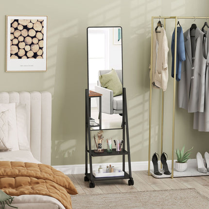 Standing full-length mirror, 42 x 155 cm, black
