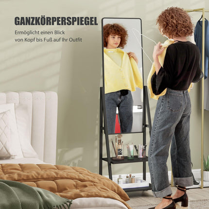 Standing full-length mirror, 42 x 155 cm, black