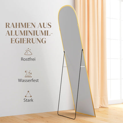 Full-Length Mirror, Gold, 50 x 170 cm, Aluminum Frame