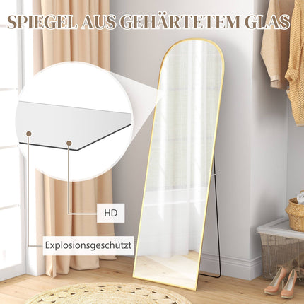 Full-Length Mirror, Gold, 50 x 170 cm, Aluminum Frame