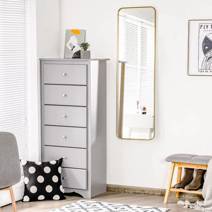 Full-Length Mirror – Wall-Mount Or Freestanding, Gold Steel