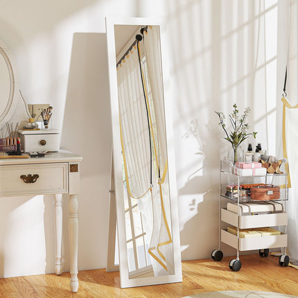 Full-Length Mirror with Frame, Antique Wood Finish, 157 cm
