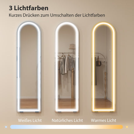 Full-Length Mirror with LED Lights, 150x40 cm, Dimmable