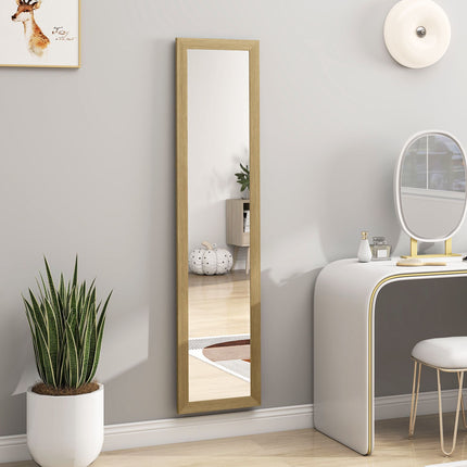 Full-Length Wall Mirror, Oak Frame, 37x40x155 cm