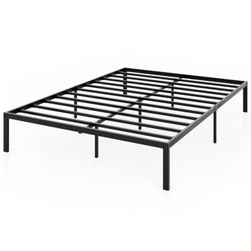 Full Size Metal Platform Bed Frame with Storage, Black