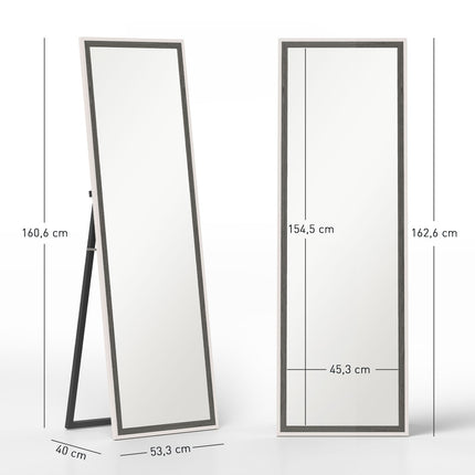 Full-length mirror, MDF frame, shatter-proof film, 162.6 x 53.3 cm, grey
