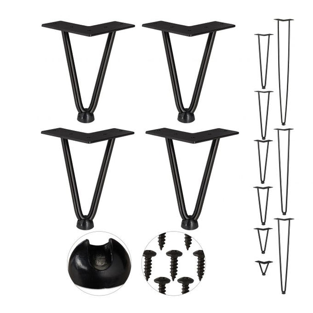 Furniture leg hairpin set of 4