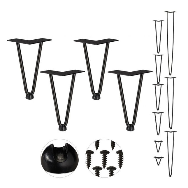 Furniture leg hairpin set of 4