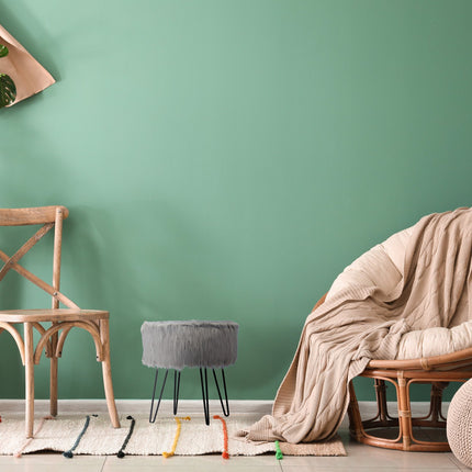 Fur stool gray