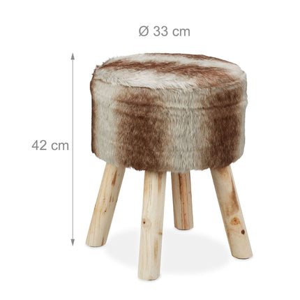 Fur stool round