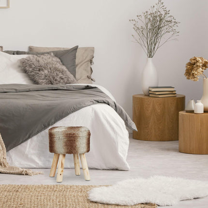 Fur stool round