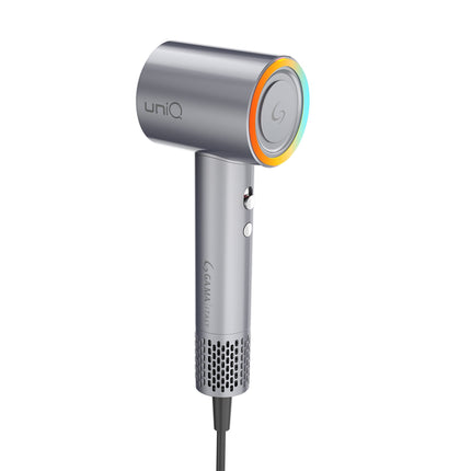 GA.MA UniQ Flux Hair Dryer 1800 W with Brushless Motor, Ultra Ion, Metal Grey