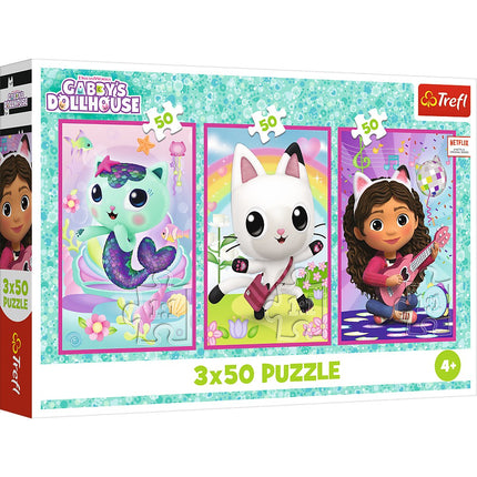 Gabby's Dollhouse Puzzle Set, 3x50 Pieces, Fun for Kids