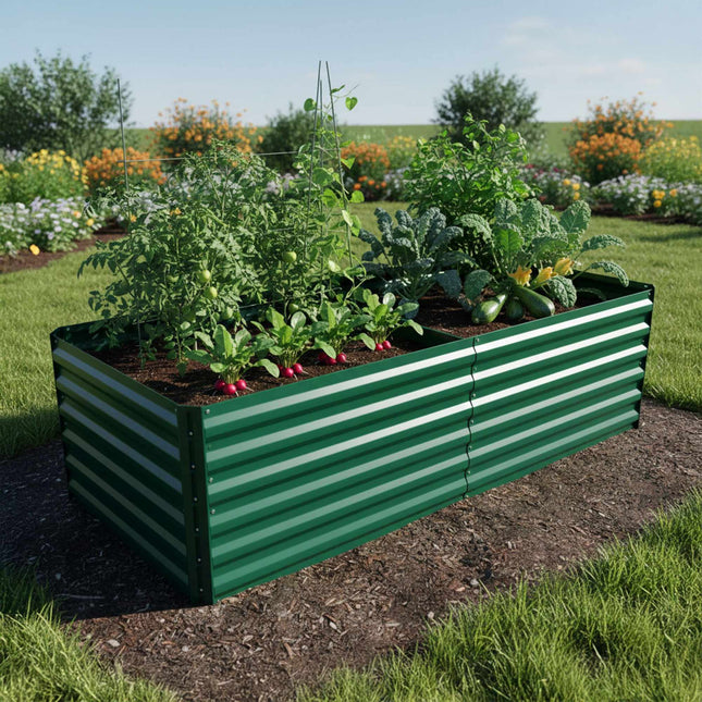 Galvanised Iron Raised Garden Bed – Square Planter Box