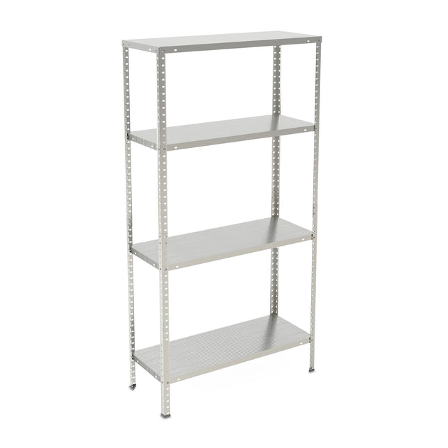 Galvanised Metal Storage Rack with 4 Adjustable Shelves
