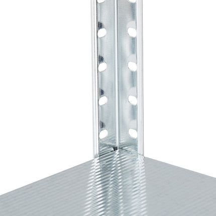 Galvanised Metal Storage Rack with 4 Adjustable Shelves
