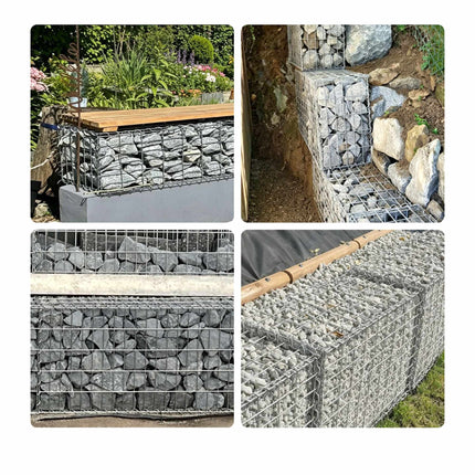 Galvanised Steel Gabion Basket, 100 x 80 x 30 cm