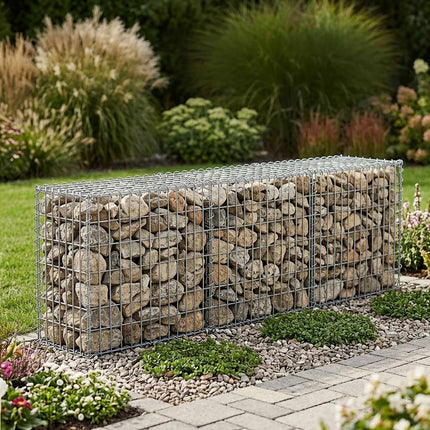Galvanised Steel Gabion Basket, 100 x 80 x 30 cm