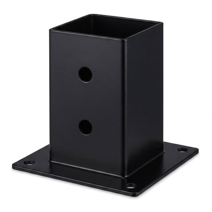 Galvanised Steel Post Supports, 4pc Set, Black, 90x150 mm
