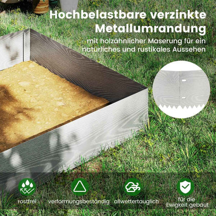 Galvanized Metal Garden Edging, 6-Piece, 110 x 22 cm