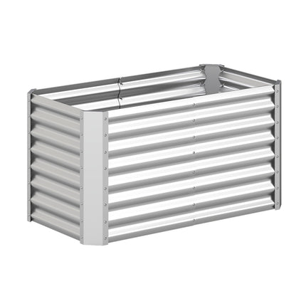 Galvanized Raised Garden Bed, 4 x 2 x 2 ft, Silver
