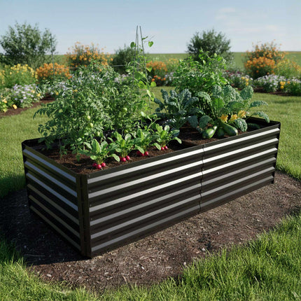 Galvanized Raised Garden Bed, 57x180x90 cm