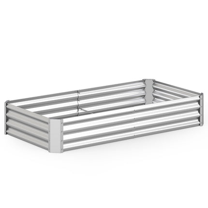 Galvanized Raised Garden Bed 6 x 3 x 1 ft, Open Base