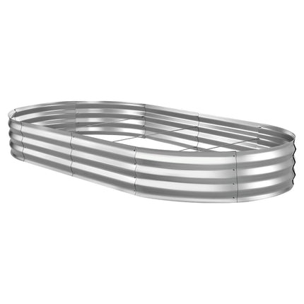 Galvanized Raised Garden Bed, Oval, 240 x 120 x 30 cm