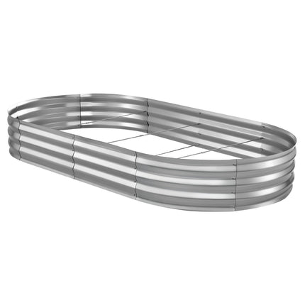 Galvanized Raised Garden Bed, Oval, 240 x 120 x 30 cm