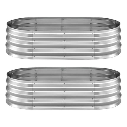 Galvanized Raised Garden Beds, 2 Pack, 4x2x1 Ft Oval