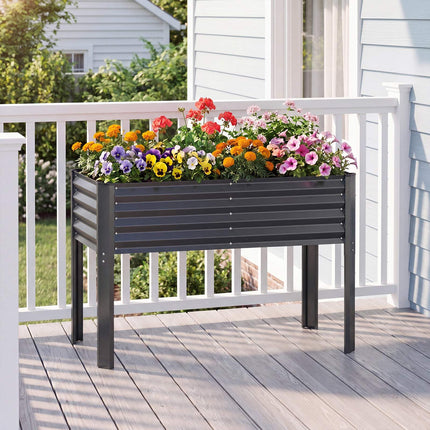 Galvanized Raised Garden Bed with Legs, 46 x 24 in, Gray