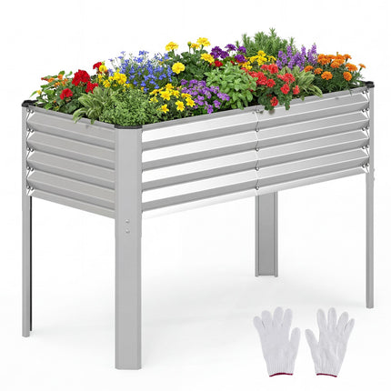 Galvanized Raised Garden Bed with Legs, 46x24x31