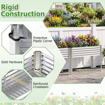 Galvanized Raised Garden Bed with Legs, 46x24x31