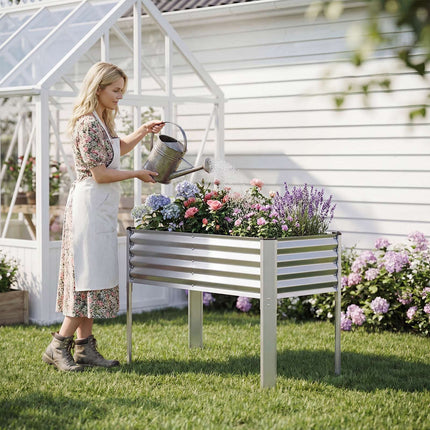 Galvanized Raised Garden Bed with Legs, 46x24x31