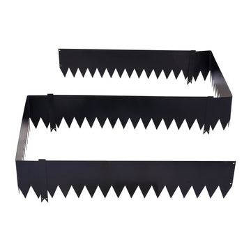 Galvanized Steel Landscape Edging, 6-Pack, Black with Clips