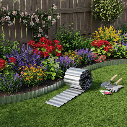 Galvanized Steel Lawn Edging – Weed Barrier & Mowing Edge