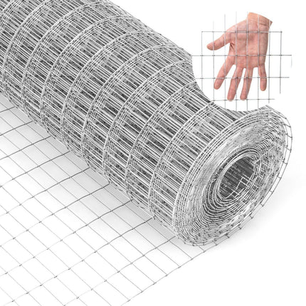 Galvanized Wire Mesh Fence, 15x0.6m, 50x25mm Mesh