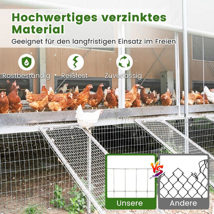 Galvanized Wire Mesh Fence, 15x0.6m, 50x25mm Mesh