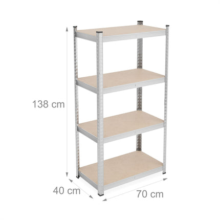 Galvanized shelves for heavy loads with 4 levels